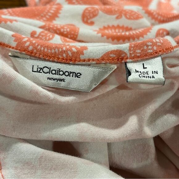 Liz Claiborne paisley print a-line long sleeve Dress size large - Picture 10 of 12